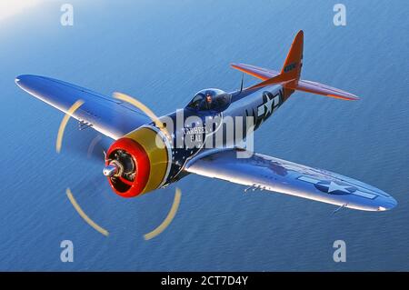 WWII Republic P47 fighter airplane Stock Photo