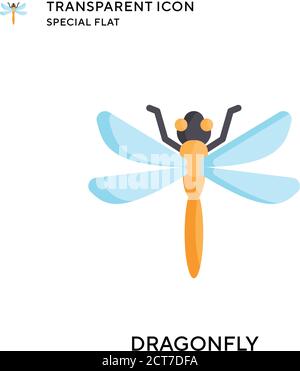 Dragonfly vector icon. Flat style illustration. EPS 10 vector. Stock Vector