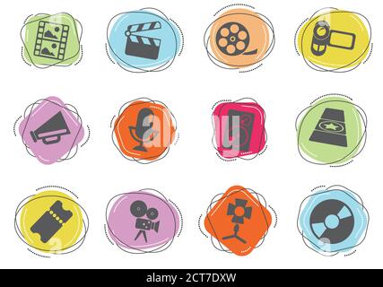Film Industry Icons Stock Vector