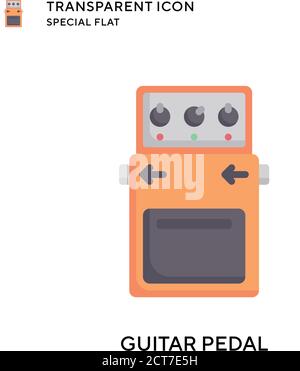 Guitar pedal vector icon. Flat style illustration. EPS 10 vector. Stock Vector