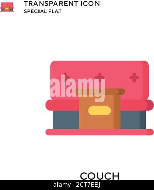 Couch vector icon. Flat style illustration. EPS 10 vector. Stock Vector