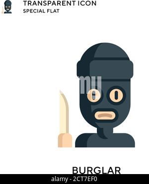 Burglar vector icon. Flat style illustration. EPS 10 vector. Stock Vector