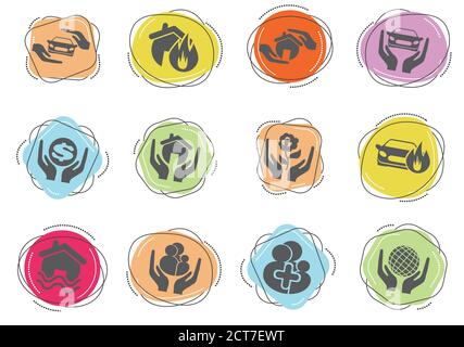 Insurance simply icons Stock Vector