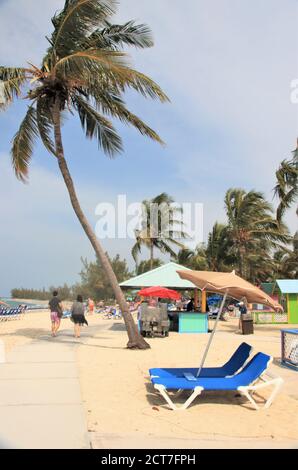 Eleuthera, Bahamas - 3/12/18 - Cruise ship passengers enjoying a fun day at the beach on Princess Cays Stock Photo