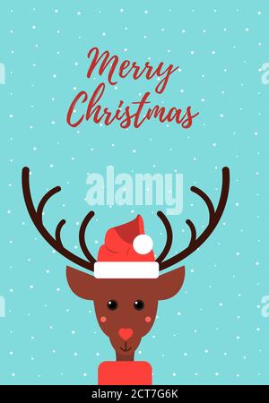 Christmas deer Vector illustration in cartoon style Stock Vector