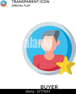 Buyer vector icon. Flat style illustration. EPS 10 vector. Stock Vector