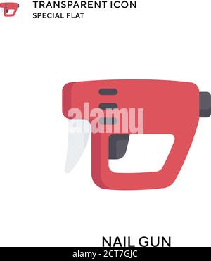 Nail gun vector icon. Flat style illustration. EPS 10 vector. Stock Vector