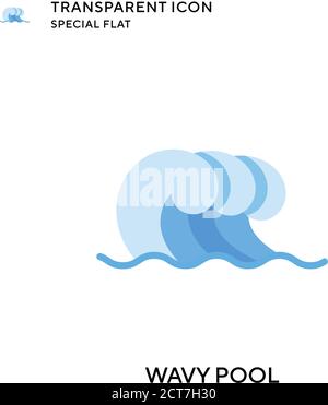 Wavy pool vector icon. Flat style illustration. EPS 10 vector. Stock Vector