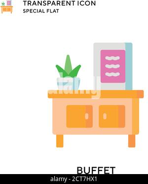 Buffet vector icon. Flat style illustration. EPS 10 vector. Stock Vector