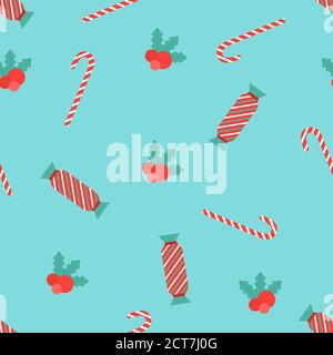 Christmas vector template for wrapping paper in retro style Stock Vector