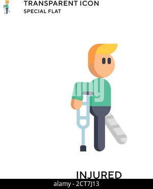 Injured vector icon. Flat style illustration. EPS 10 vector. Stock Vector