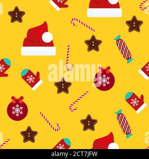Bright Christmas wrapping Vector illustration in flat design Stock Vector