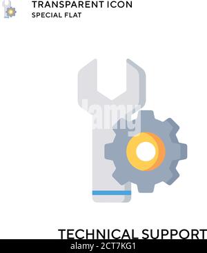Technical Support vector icon. Flat style illustration. EPS 10 vector. Stock Vector