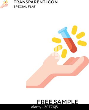 Free sample vector icon. Flat style illustration. EPS 10 vector. Stock Vector