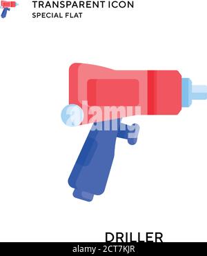 Driller vector icon. Flat style illustration. EPS 10 vector. Stock Vector