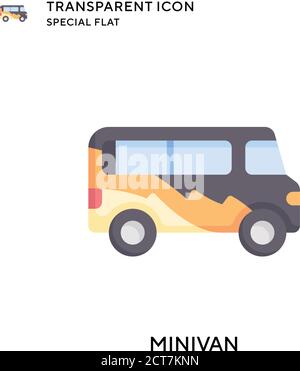 Minivan vector icon. Flat style illustration. EPS 10 vector. Stock Vector