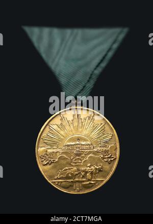 Ankara/Turkey - August 22 2020 Selective focus of Medal of Independence (Turkish: Istiklal Madalyasi) was a special military decoration. Stock Photo