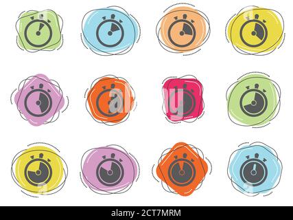 Timer Icon Set Stock Vector