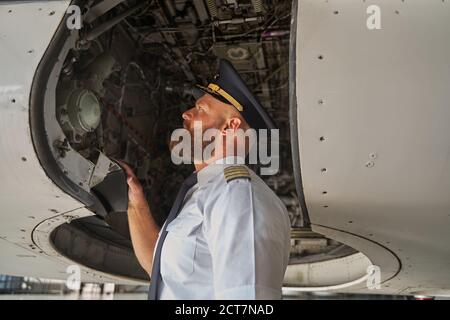 The engine of the plane working in proper way Stock Photo