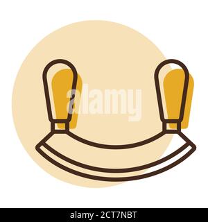 Double bladed herb-cutter or Mezzaluna vector icon. Kitchen appliances. Graph symbol for cooking web site design, logo, app, UI Stock Vector