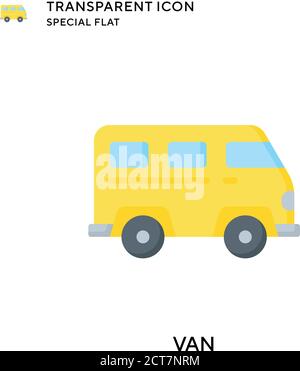 Van vector icon. Flat style illustration. EPS 10 vector. Stock Vector