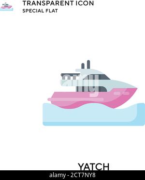 Yatch vector icon. Flat style illustration. EPS 10 vector. Stock Vector