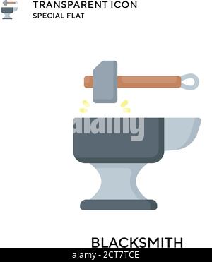 Blacksmith vector icon. Flat style illustration. EPS 10 vector. Stock Vector