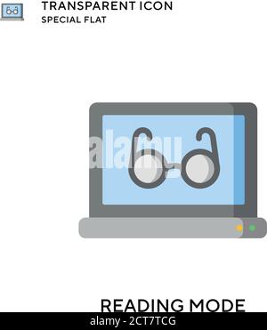 Reading mode vector icon. Flat style illustration. EPS 10 vector. Stock Vector