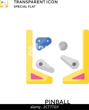 Pinball vector icon. Flat style illustration. EPS 10 vector. Stock Vector
