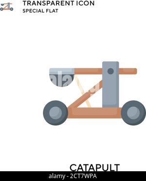 Catapult vector icon. Flat style illustration. EPS 10 vector. Stock Vector