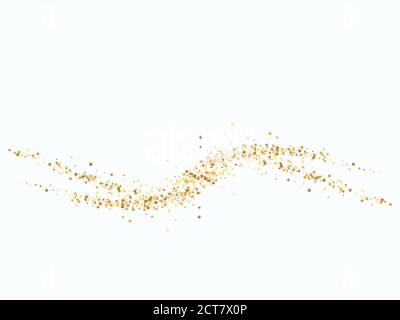 Gold glitter wave abstract background, golden sparkles on white background, vip design template Stock Vector