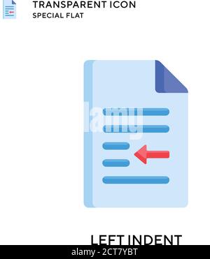 Left indent vector icon. Flat style illustration. EPS 10 vector. Stock Vector