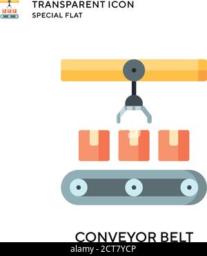 Conveyor belt vector icon. Flat style illustration. EPS 10 vector. Stock Vector