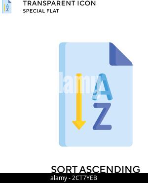 Sort ascending vector icon. Flat style illustration. EPS 10 vector. Stock Vector