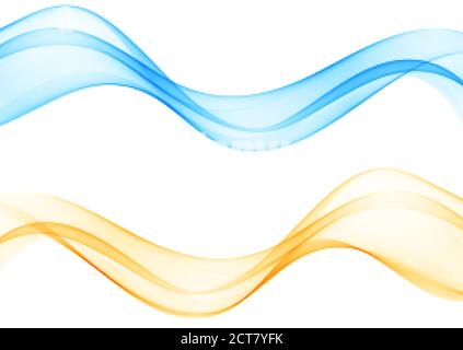 Vector set abstract wave pattern. Transparent wave set. Color wave. Smoke wave. Stock Vector