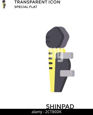 Shinpad vector icon. Flat style illustration. EPS 10 vector. Stock Vector