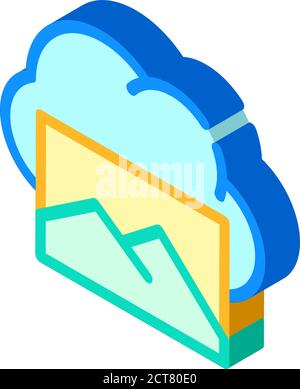 messaging cloud storage isometric icon vector illustration Stock Vector ...