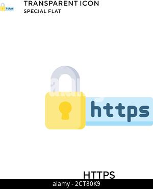Https vector icon. Flat style illustration. EPS 10 vector. Stock Vector