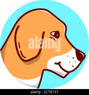 Dog beagle. Cartoon character. Pet animal. Isolated on a white background. Stock Vector