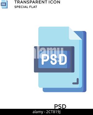 Psd vector icon. Flat style illustration. EPS 10 vector. Stock Vector