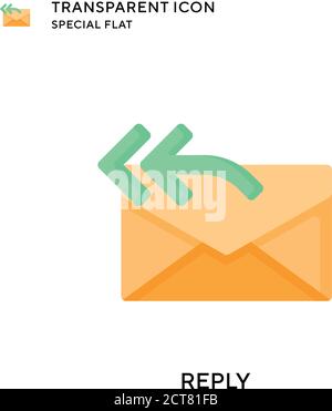 Reply vector icon. Flat style illustration. EPS 10 vector. Stock Vector