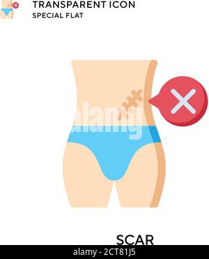 Scar vector icon. Flat style illustration. EPS 10 vector. Stock Vector