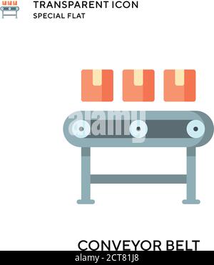 Conveyor belt vector icon. Flat style illustration. EPS 10 vector. Stock Vector