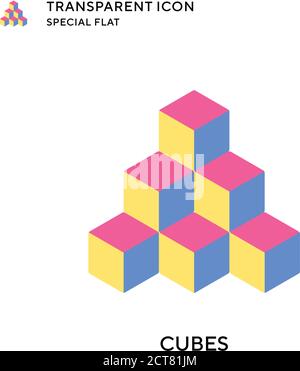 Cubes vector icon. Flat style illustration. EPS 10 vector. Stock Vector