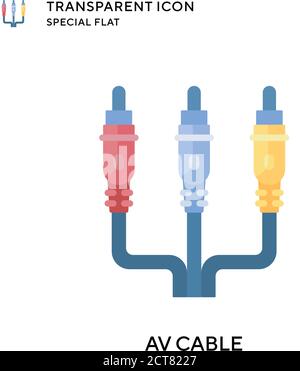 Av cable vector icon. Flat style illustration. EPS 10 vector. Stock Vector