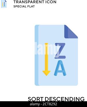 Sort descending vector icon. Flat style illustration. EPS 10 vector. Stock Vector