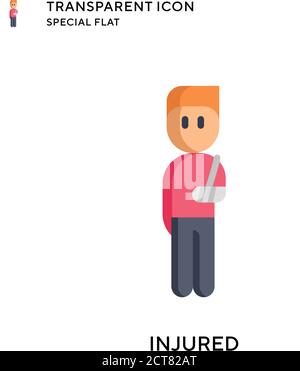 Injured vector icon. Flat style illustration. EPS 10 vector. Stock Vector