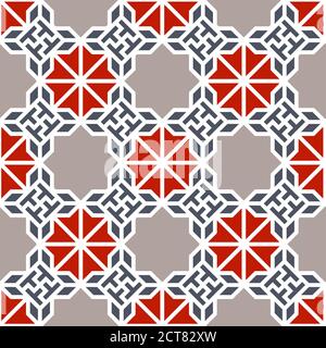 Geometric color vector pattern. Seamless geometric repeating texture for fabric design, cloth, textile Stock Vector