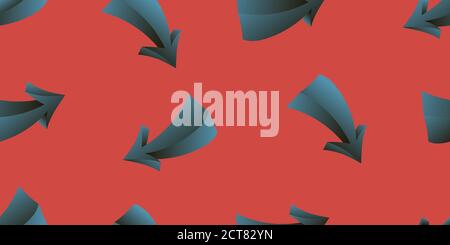 Arrows 3D. Arrow growing graph seamless pattern background. Abstract background. Business concept vector illustration. Progress arrow grow symbol patt Stock Vector
