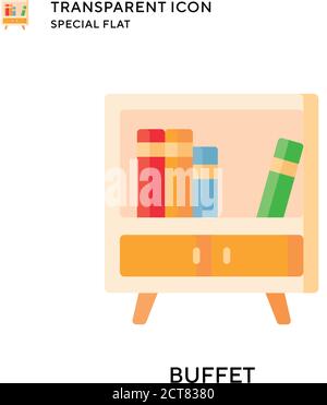 Buffet vector icon. Flat style illustration. EPS 10 vector. Stock Vector